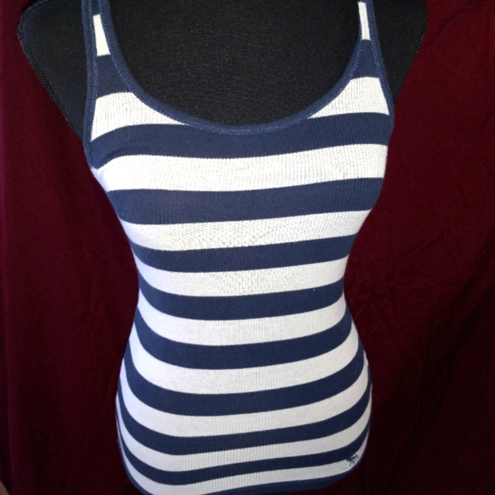 Abercrombie kids size S blue and white stripped tank top